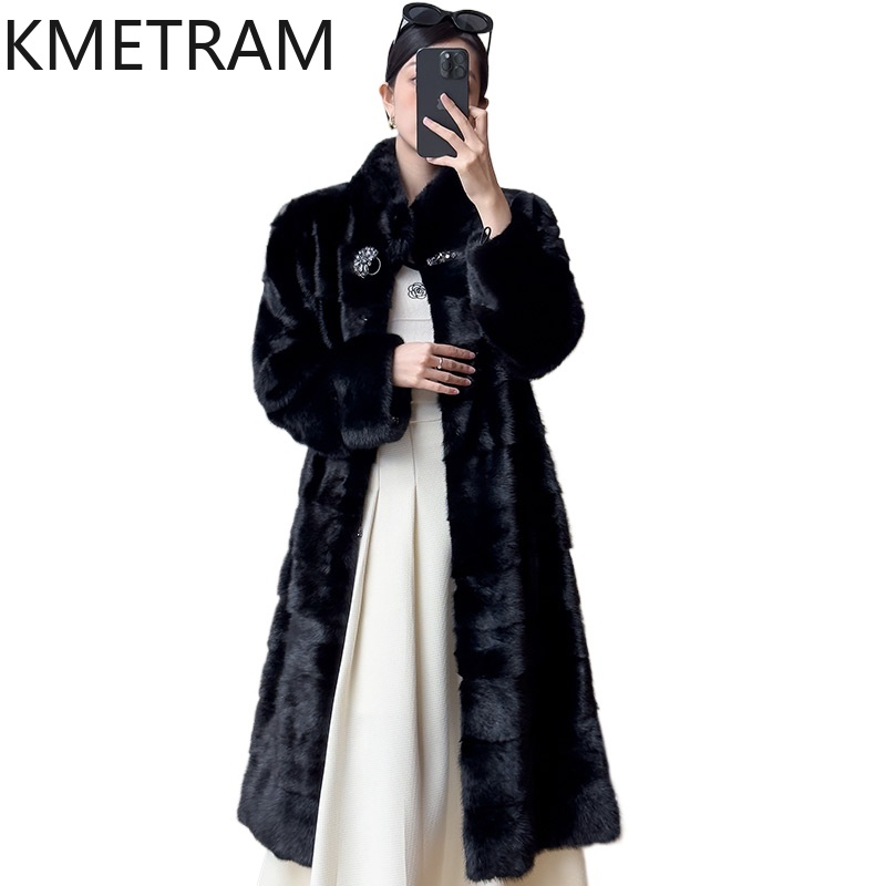 Quality Winter Clothing Jacket - Echter ganzer Nerzpelzmantel für Damen, luxuriöse