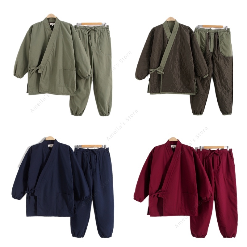 Traditional Winter Japanese Clothing - Winter Samue Japanischer Kimono Modern-Day Shakuhachi