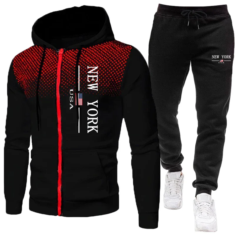 Quality Winter Clothing Jacket - Herrenjacke Trainingsanzug Lässiger Kapuzenpullover mit Reißverschluss