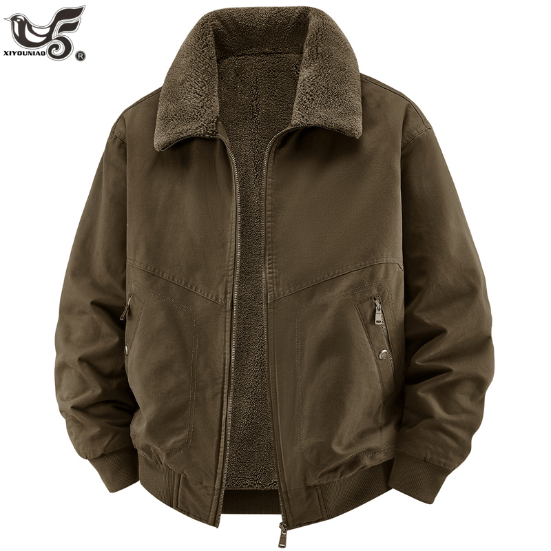 Quality Winter Clothing Jacket - Hochwertige Winter-Fleecejacken für Herren, 100% Baumwolle,