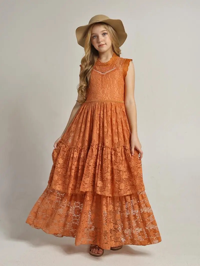 Winter Clothing Storage - Mädchen Blumenkleid Spitzenkleid aus Baumwolle Baby