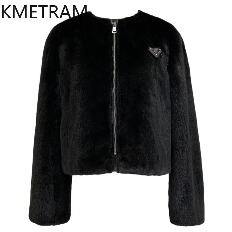 Quality Winter Clothing Jacket - Natürliche Nerz-Pelzjacke, kurzer schwarzer Pelzmantel für
