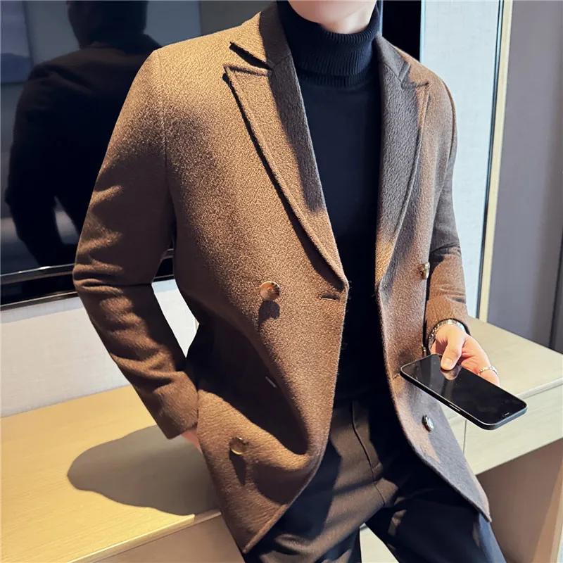 Quality Winter Clothing Jacket - Britischen Stil Herbst Winter Dicke Zweireiher