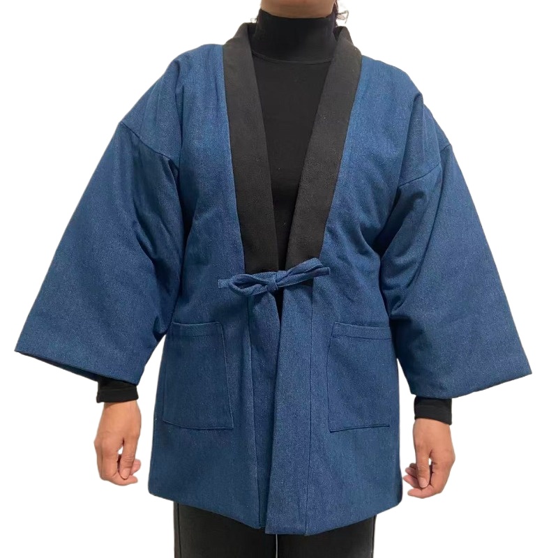 Männer Frauen Denim Hanten Jac – Traditional Winter Japanese Clothing Bewertung und Preis